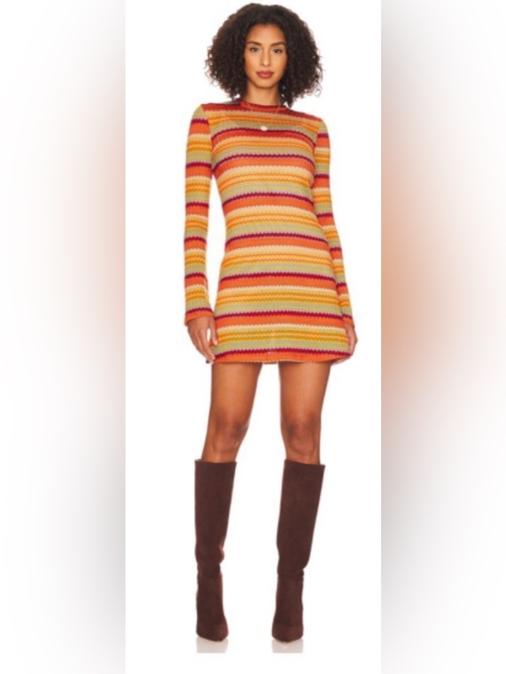 Only Hearts NEW Kingston Bell Sleeve Crochet Mini Dress in Orange Multi Size XS
